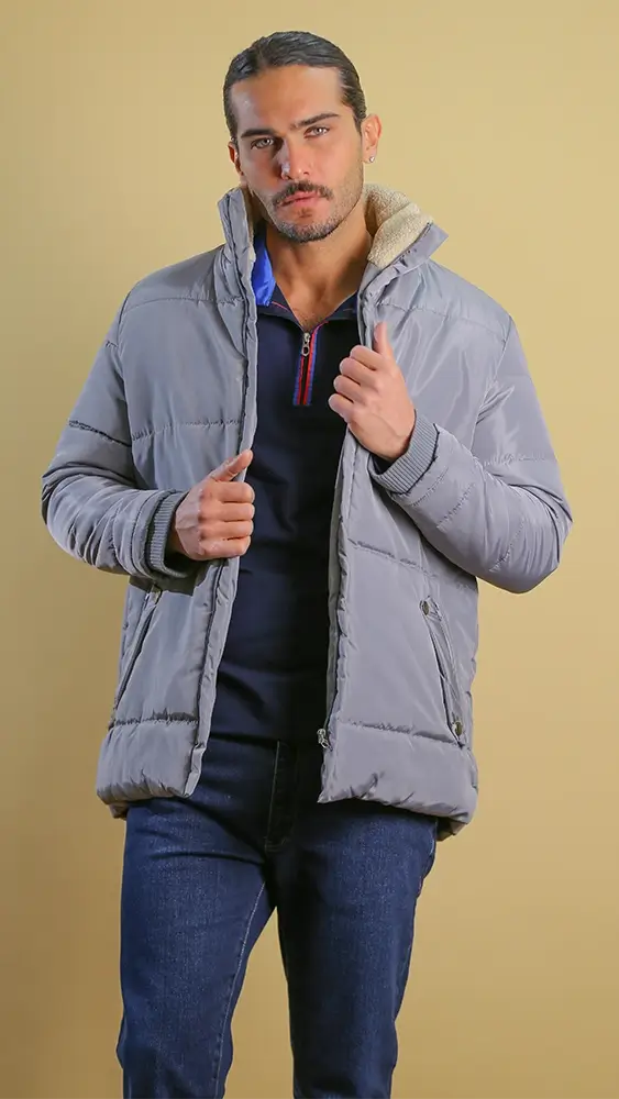 کاپشن مردانه برندس 80051 طوسی (1) کاپشن مردانه 80051 - Image 1