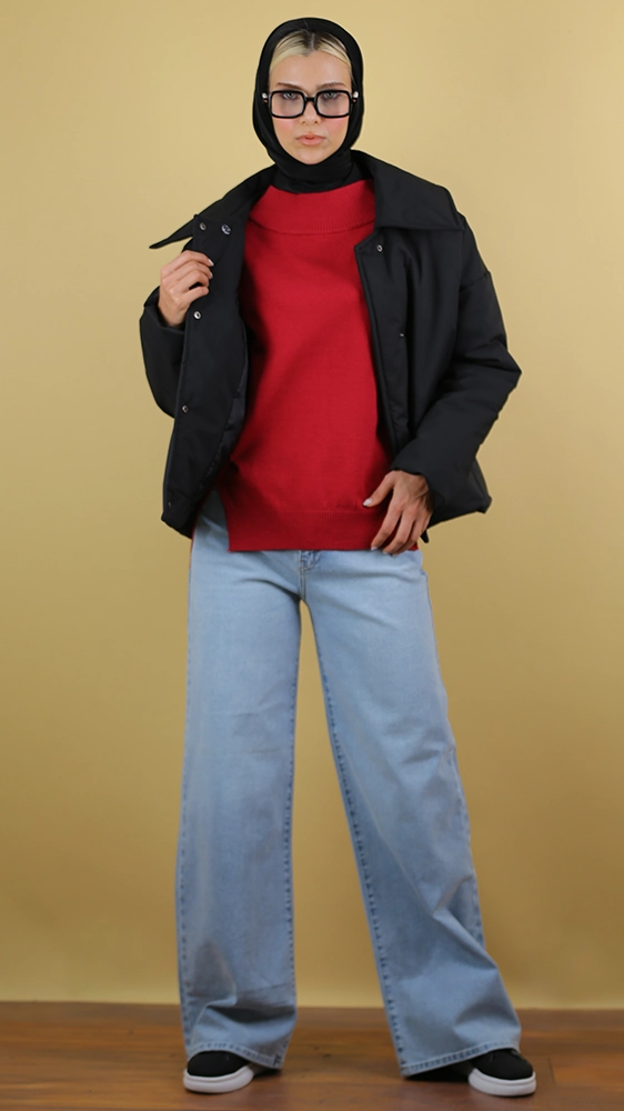 کاپشن زنانه 80124 برندس مشکی (4) کاپشن زنانه 80124 - Image 1