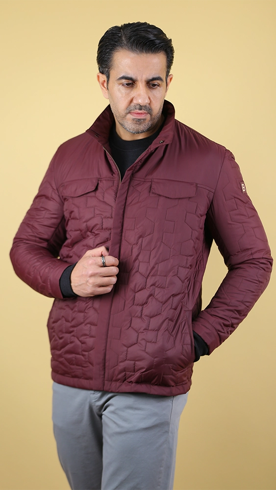 کاپشن مردانه 70045 برندس زرشکی (2) کاپشن مردانه 70045 - Image 1