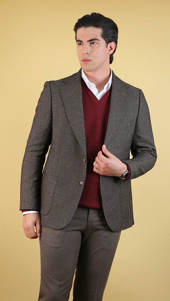 کت تک مردانه 2164 برندس قهوه ایی (2) کت تک مردانه 2164 - Image 1