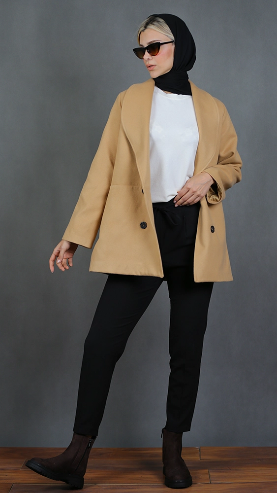 پالتو زنانه H10 برندس کرم (6) پالتو زنانه H10 - Image 1