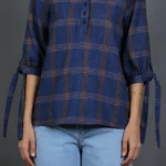 شومیز زنانه H04 آبی نفتی برندس (3)