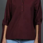 شومیز زنانه H04 زرشکی برندس (1)