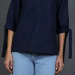 شومیز زنانه H04 سورمه ای برندس (2)