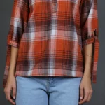 شومیز زنانه H04 نارنجی برندس (4)