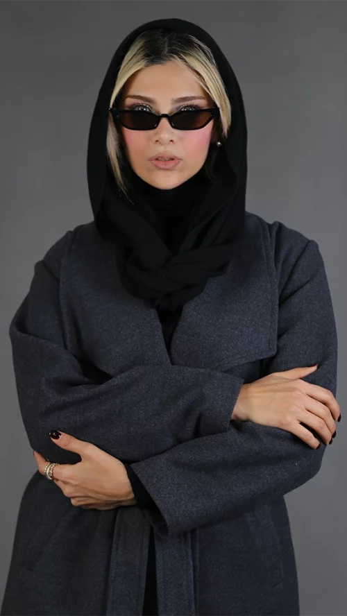 پالتو زنانه H12 ذغالی برندس (1)