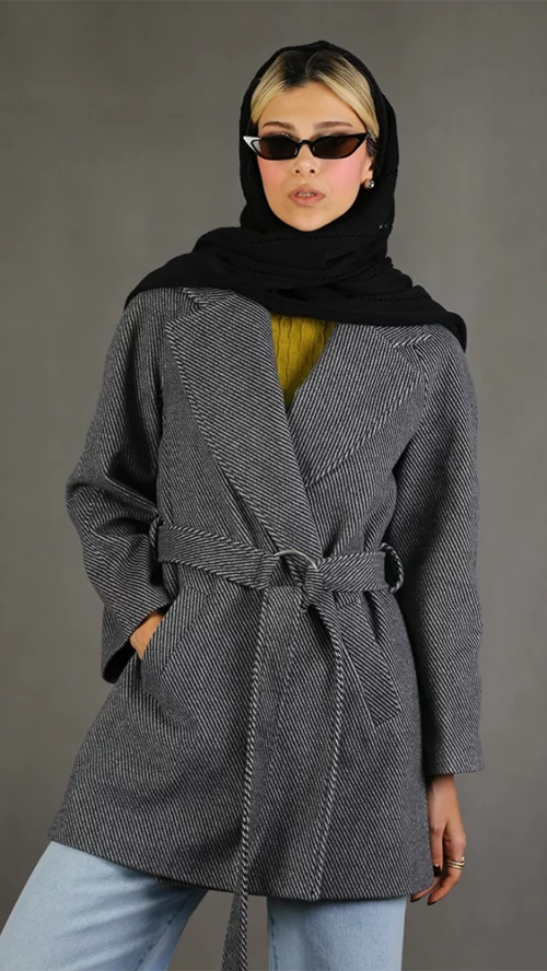 پالتو زنانه H21 ذغالی برندس (3)