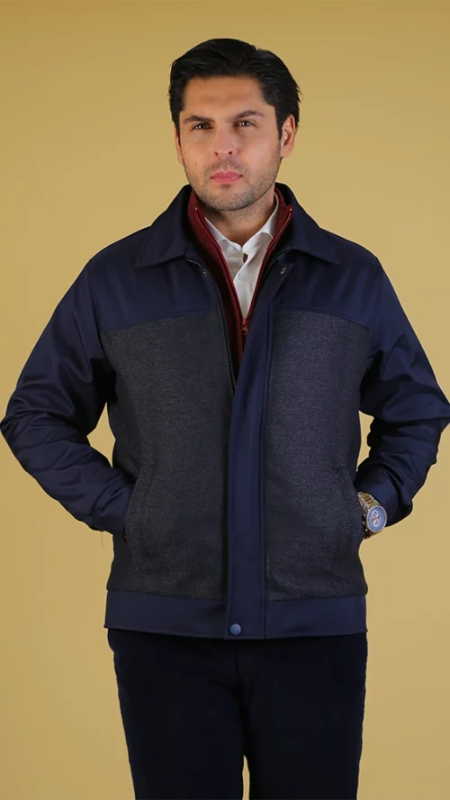 کاپشن مردانه 80119 سورمه ای برندس (3)