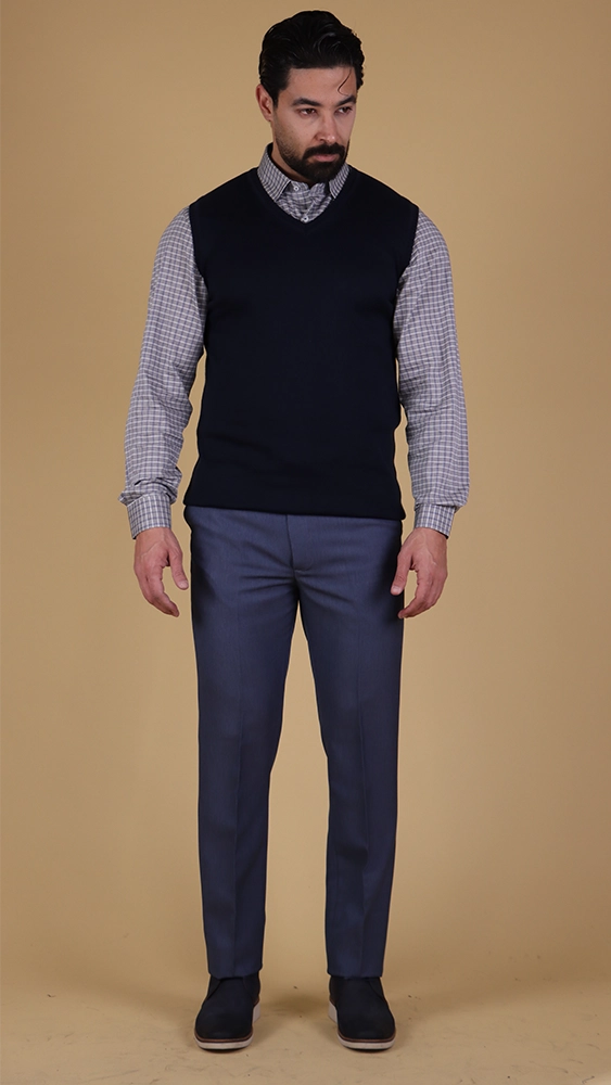 بافت مردانه SH45 سورمه ای برندس 2 برندس | BRANDS