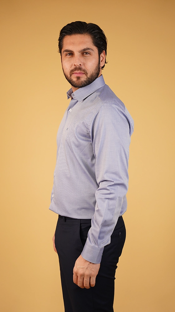 پیراهن آستین بلند مردانه 60475 برندس آبی روشن 2 برندس | BRANDS