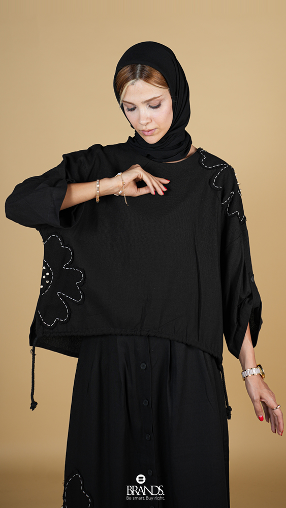 ست دو تکه زنانه 80021 برندس مشکی (3) ست دو تیکه زنانه 80021 - Image 1